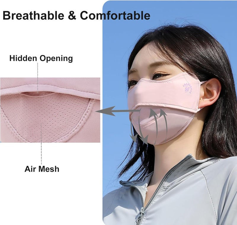YUANST 2Pcs UV Face Mask, Sun Masks for Women, Cooling Breathable Face Cover for Outdoors, Washable Reusable - Image 3